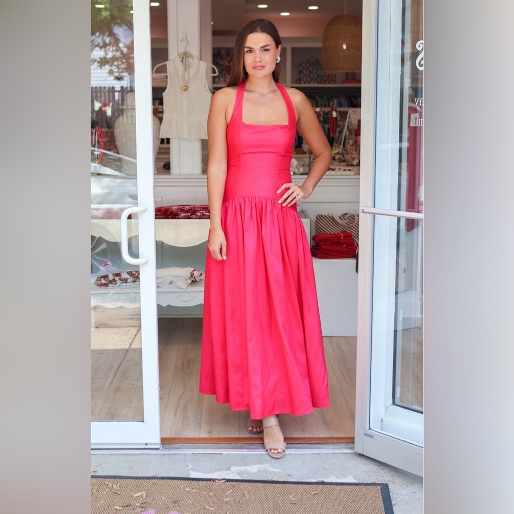 Hutch Chandler Drop-Waist Halter Maxi Dress
